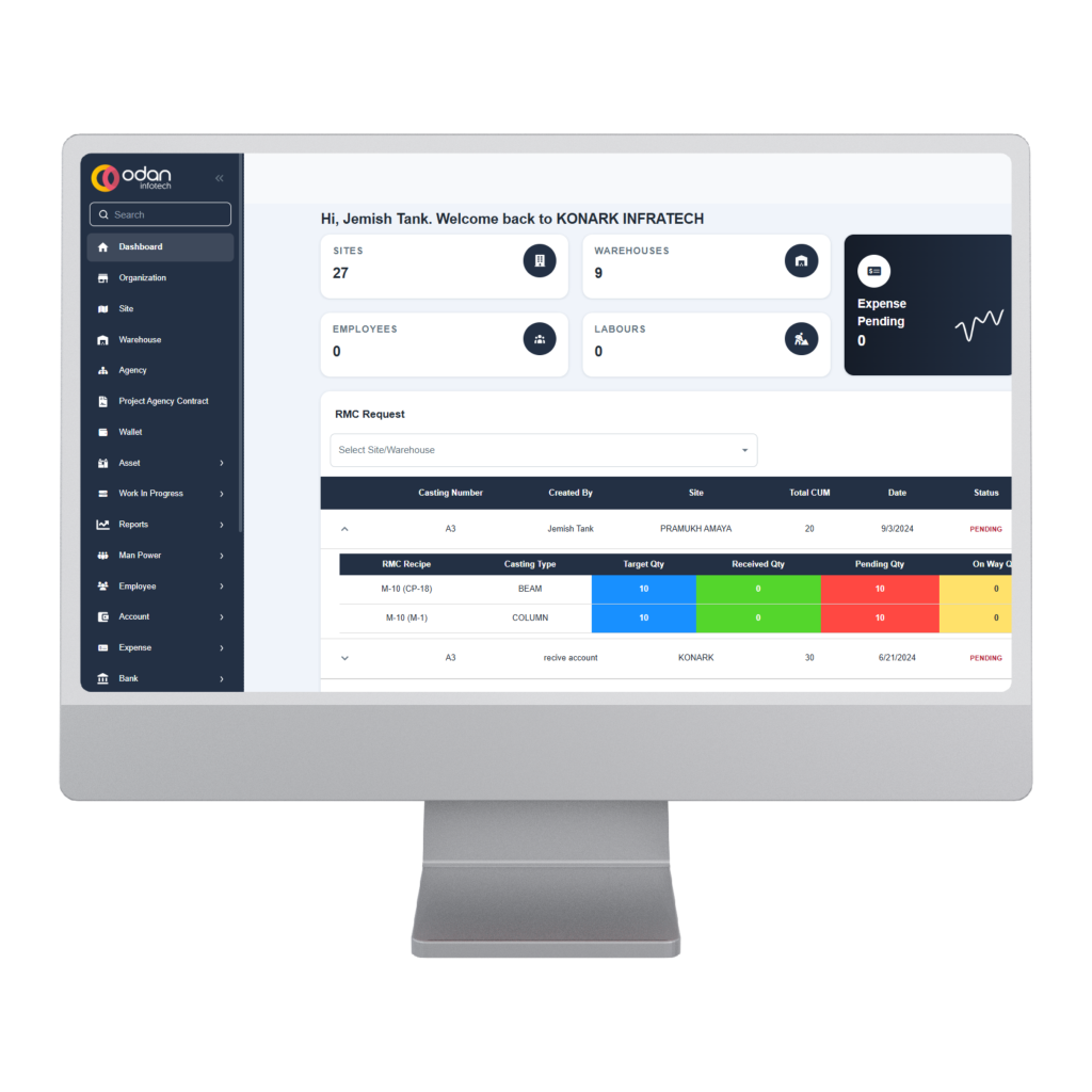 Real-time project status updates
