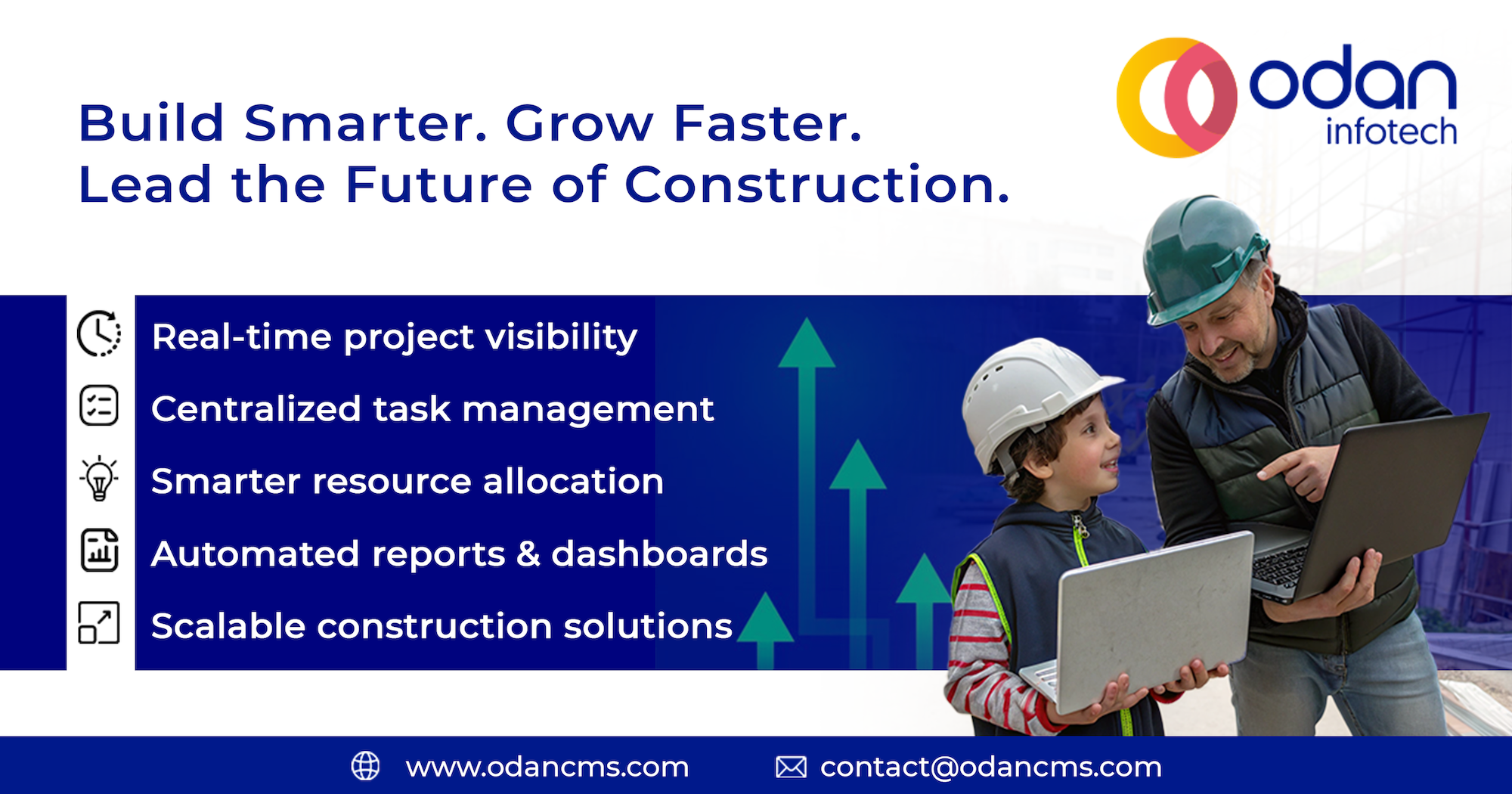 Construction manager using a digital dashboard to monitor project progress and labor performance on-site